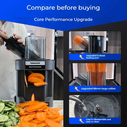 220V Vegetable Chopper Multifunctional Electric Cutting Machine Carrot Potato Cutter Slice Shred Diced Food Processor