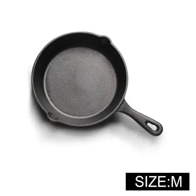 Cast Iron Frying Pan 14/16/20cm Non-stick Fried Steak Pot Egg Pancake Skillet for Gas Induction Cooker Universal Cookware