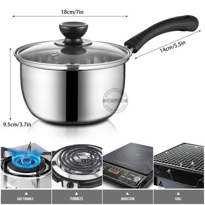 Stainless Steel Soup Pot Baby foods Pot Cookware Non-stick Pan Gas Induction Cooker Milk Pots Kitchen Tools