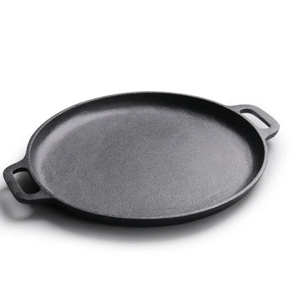 Cast Iron Skillet Pan Pancake Pizza Pan Thickened Oyster Raw Steak Pork Chicken Vegetables Cooking Pot Kitchen Outdoor BBQ Grill