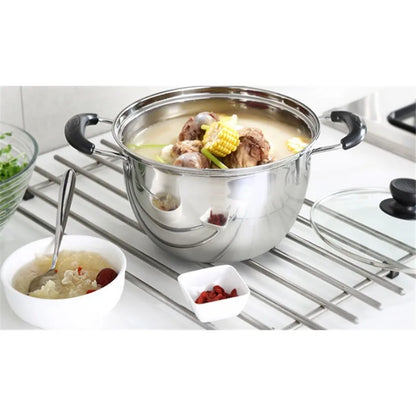 Stainless Steel pot Double Bottom Soup Pot Nonmagnetic Cooking Multi purpose Cookware Non stick Pan induction cooker used pot