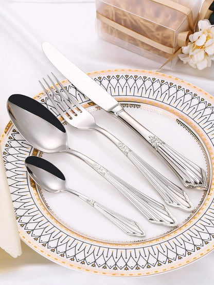 6pcs Table Spoons Set of 6 Stainless Steel Tablespoon Soup Spoon Set Royal 6 Pieces Dinner Spoon for Kitchen/Home/Restaurant