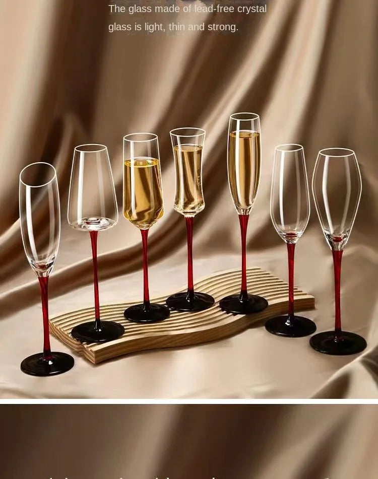 2Pcs/sets European Champagne Glass Goblet Gift Box Creative Crystal Glass Red Wine Champagne Glass Friends And Couples Gift