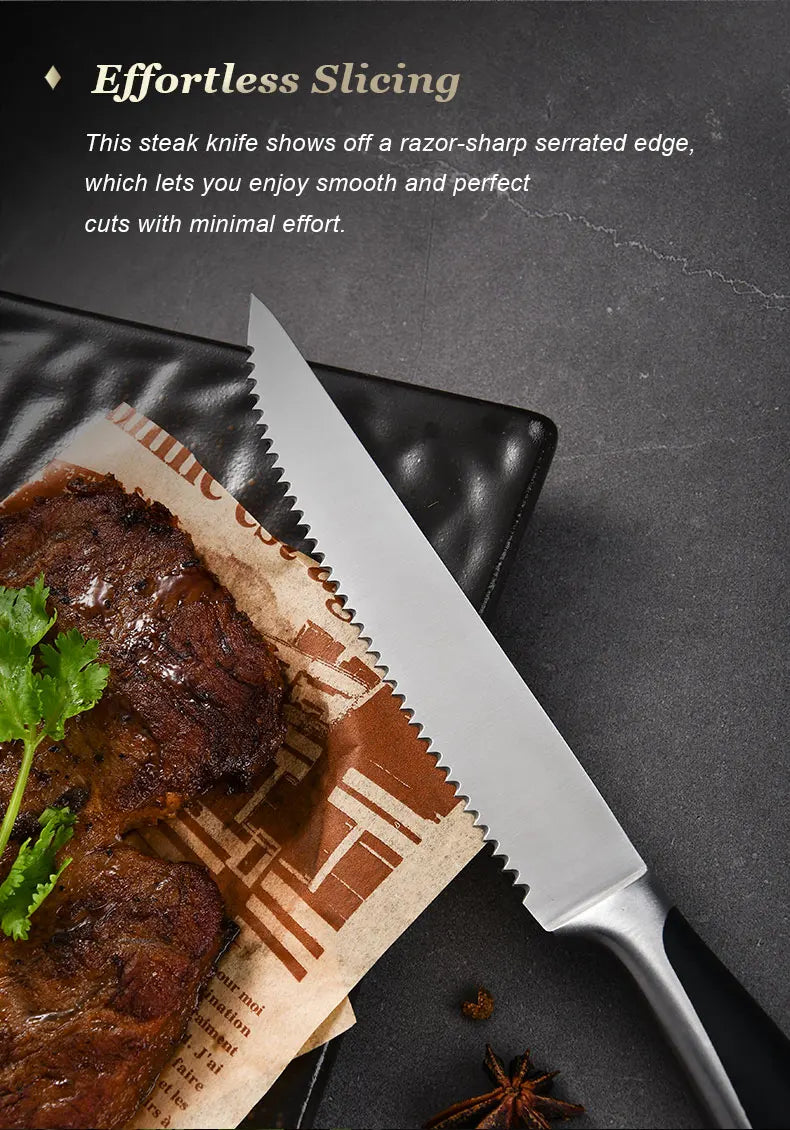 1/4/6/8 German High Carbon Stainless Steel Steak Knife Set Table Knife And Table Fork Set Double Forged Full Handle Dinner Knife