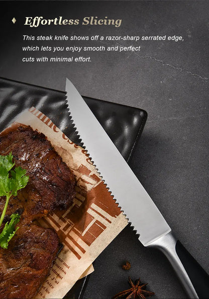 1/4/6/8 German High Carbon Stainless Steel Steak Knife Set Table Knife And Table Fork Set Double Forged Full Handle Dinner Knife