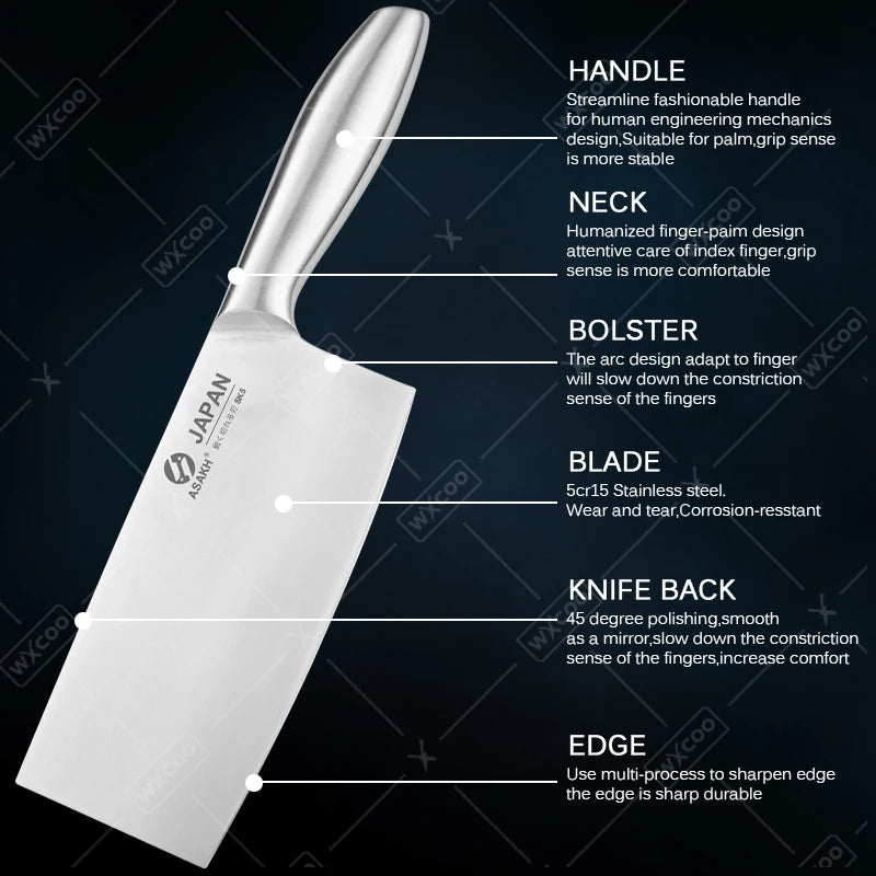 All Steel Kitchen Knife Set 7inch Santoku Knife Multi-Purpose Butcher Knife Bread Cutting Melon Fruit Knife Kitchen Accessories