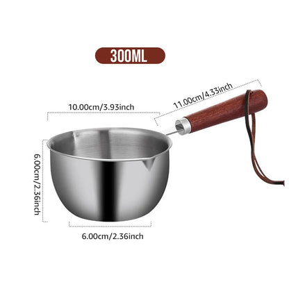Stainless Steel Hot Oil Pot Milk Pan Stainless Steel Sauce Small Saucepan Cooking Boiling Butter Warmer Melting Kitchen Pan