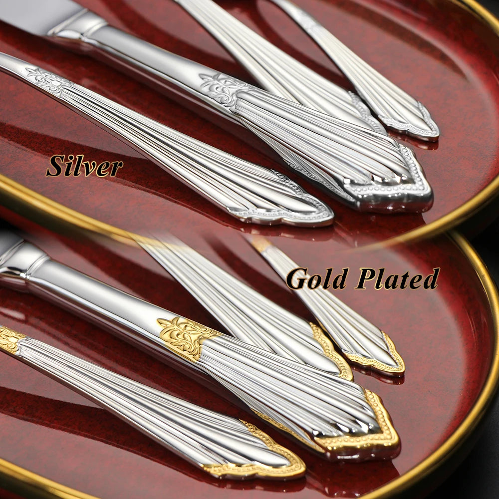 Royal Pack of 6 Table Knives Mirror Polished Set of 6 Dinner Knife Dishwasher Safe Suitable for Home Use Kitchen Pub