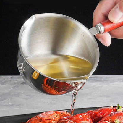 Stainless Steel Hot Oil Pot Milk Pan Stainless Steel Sauce Small Saucepan Cooking Boiling Butter Warmer Melting Kitchen Pan