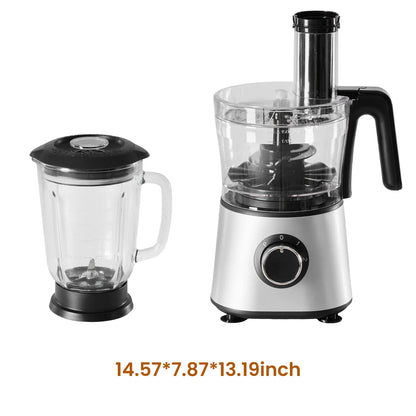 Food Processor Blender Combo for Vegetable, Dough, Safety Lock with 1.5L Glass Jar