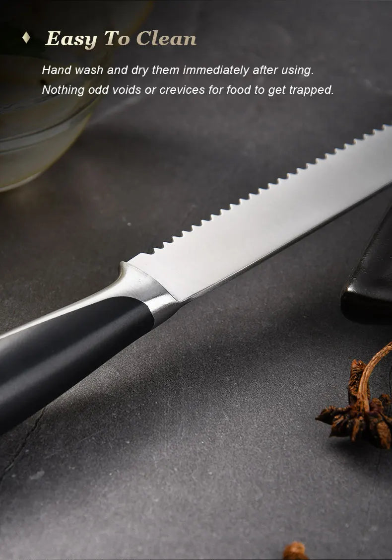 1/4/6/8 German High Carbon Stainless Steel Steak Knife Set Table Knife And Table Fork Set Double Forged Full Handle Dinner Knife