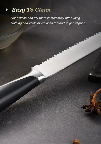 1/4/6/8 German High Carbon Stainless Steel Steak Knife Set Table Knife And Table Fork Set Double Forged Full Handle Dinner Knife