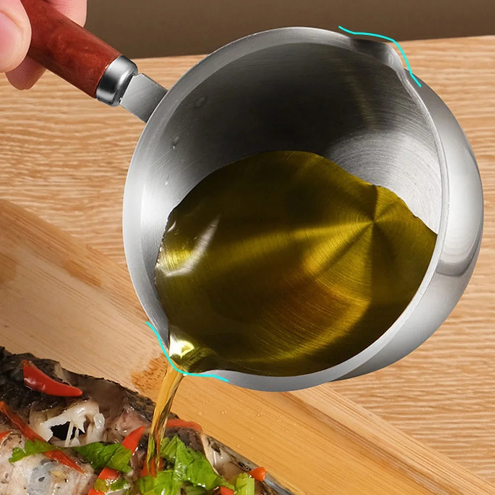 Stainless Steel Hot Oil Pot Milk Pan Stainless Steel Sauce Small Saucepan Cooking Boiling Butter Warmer Melting Kitchen Pan