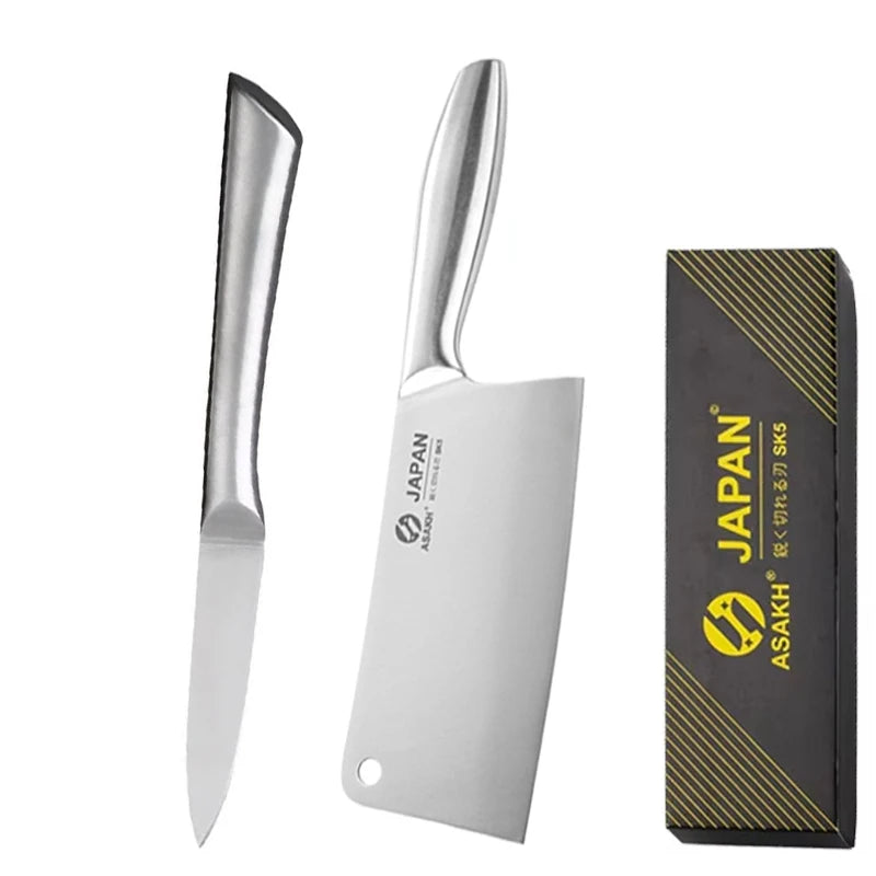 All Steel Kitchen Knife Set 7inch Santoku Knife Multi-Purpose Butcher Knife Bread Cutting Melon Fruit Knife Kitchen Accessories