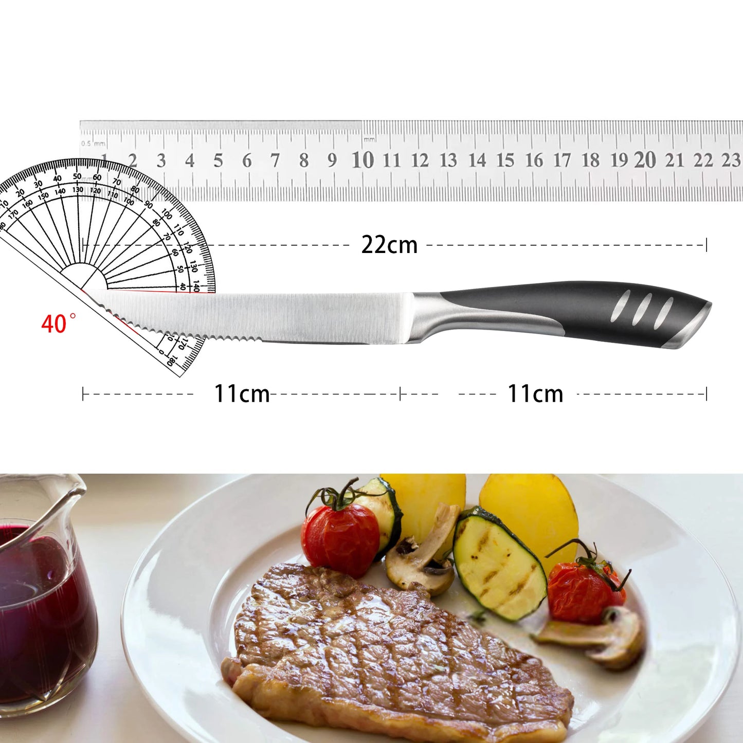 Steak knife Cutlery Kitchen Accessories Tools Table Knife Stainless Steel serrated steak knife Kitchen Knife 4/6/8/ piece set