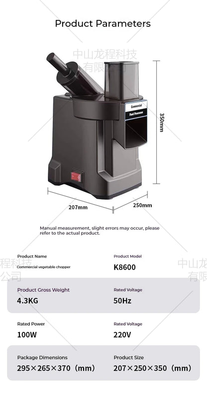 220V Vegetable Chopper  Multifunctional Electric Cutting Machine Carrot Potato Cutter Slice Shred Diced Food Processor