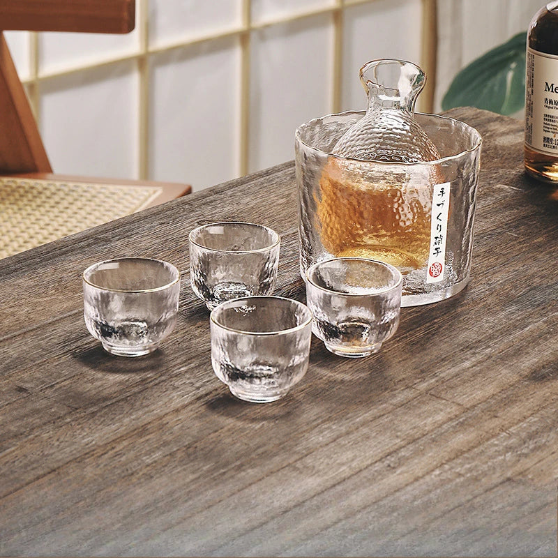 Japanese Glass Bar Sets Glass Sake Wine Set Baijiu Whisky Cocktail Set Glass Flask Barware Family Gathering Wine Glasses Gifts