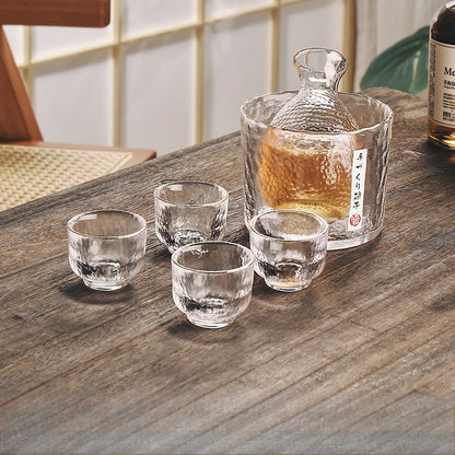 Japanese Glass Bar Sets Glass Sake Wine Set Baijiu Whisky Cocktail Set Glass Flask Barware Family Gathering Wine Glasses Gifts