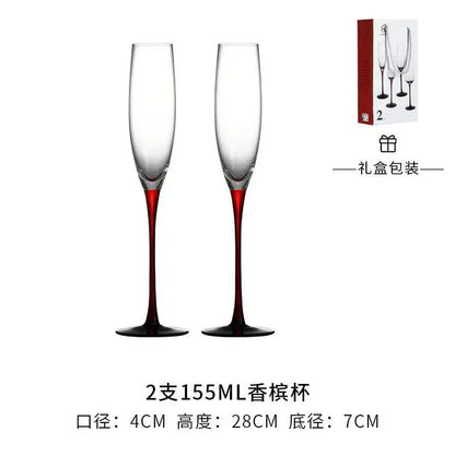 2Pcs/sets European Champagne Glass Goblet Gift Box Creative Crystal Glass Red Wine Champagne Glass Friends And Couples Gift