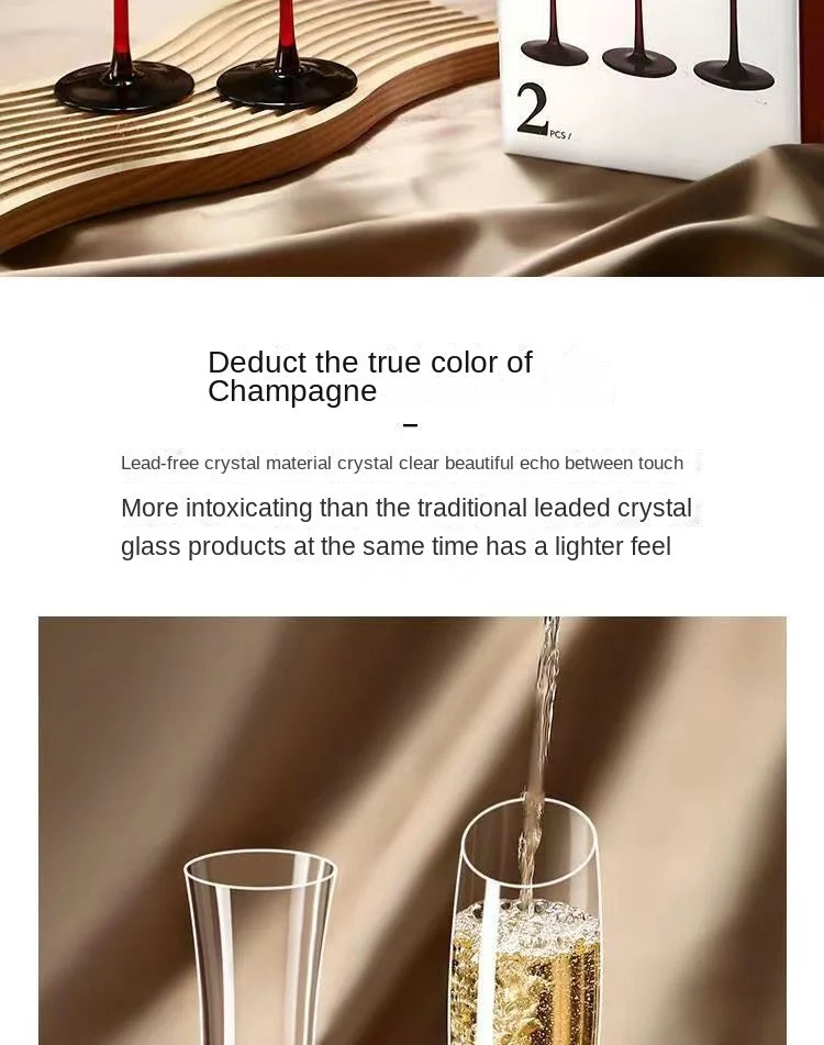 2Pcs/sets European Champagne Glass Goblet Gift Box Creative Crystal Glass Red Wine Champagne Glass Friends And Couples Gift