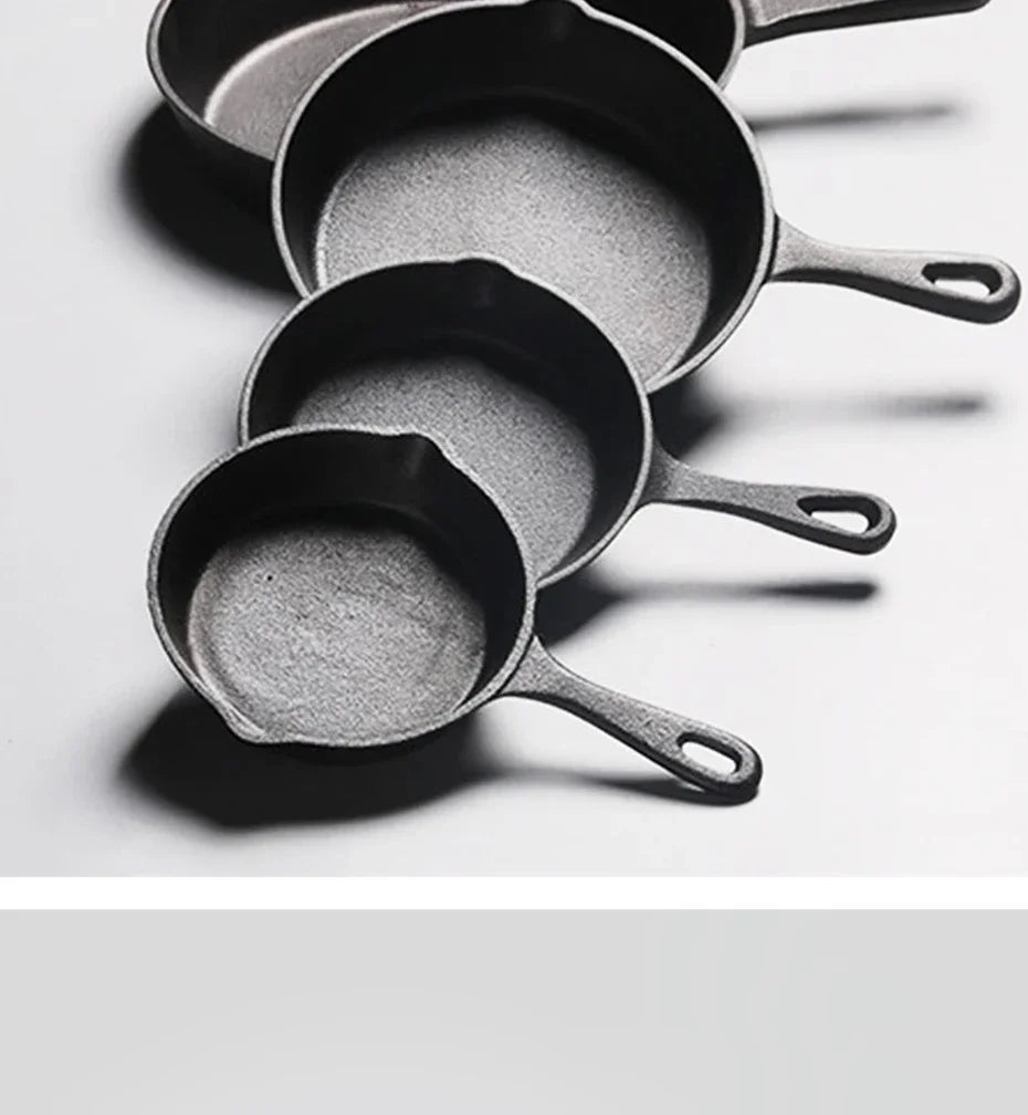 Cast Iron Frying Pan 14/16/20cm Non-stick Fried Steak Pot Egg Pancake Skillet for Gas Induction Cooker Universal Cookware