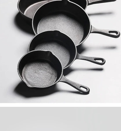 Cast Iron Frying Pan 14/16/20cm Non-stick Fried Steak Pot Egg Pancake Skillet for Gas Induction Cooker Universal Cookware