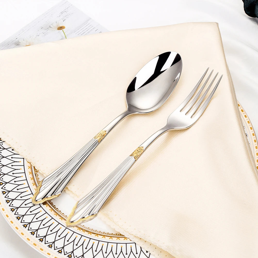 6pcs Table Spoons Set of 6 Stainless Steel Tablespoon Soup Spoon Set Royal 6 Pieces Dinner Spoon for Kitchen/Home/Restaurant