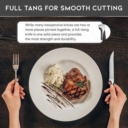 1/4/6/8 German High Carbon Stainless Steel Steak Knife Set Table Knife And Table Fork Set Double Forged Full Handle Dinner Knife