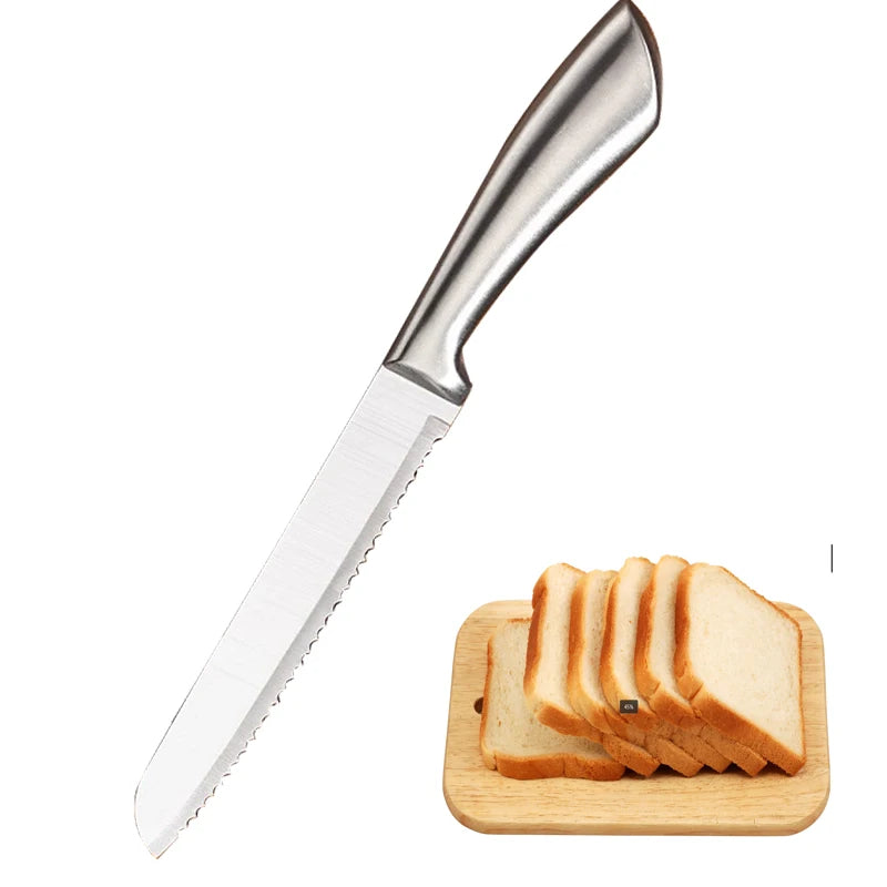 All Steel Kitchen Knife Set 7inch Santoku Knife Multi-Purpose Butcher Knife Bread Cutting Melon Fruit Knife Kitchen Accessories