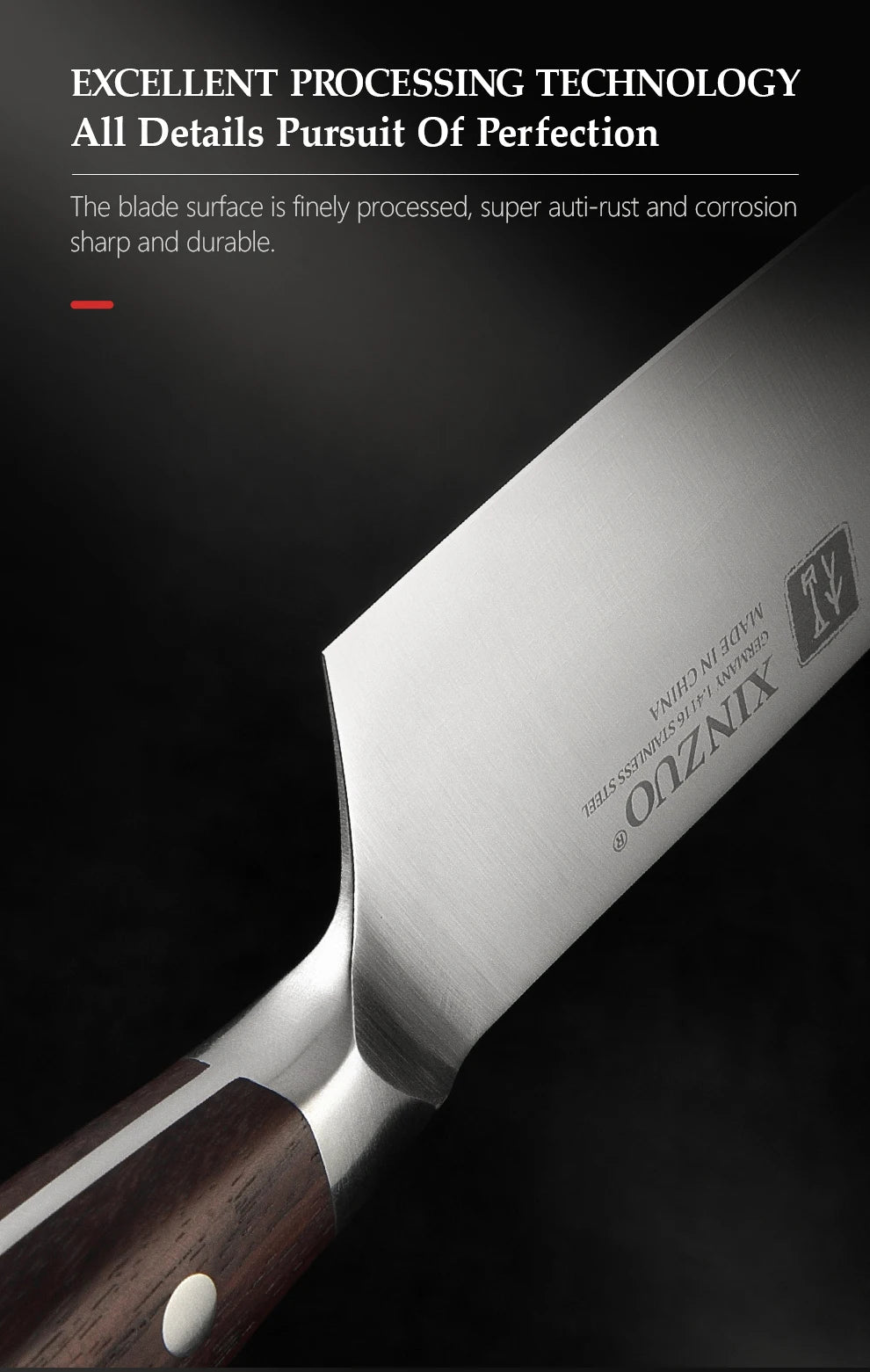 XINZUO Professional Full 7 PCS Knife Set German 1.4116 Stainless Steel Kitchen Knives Sets Best Kitchen Slicing Santoku Tool