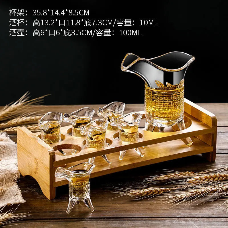10ml/100ml-6Pcs/set Transparent Wine Glass Set Spirit Glass Brandy Whiskey Vodka Shot Glass Nordic Style Family Party Wine Set