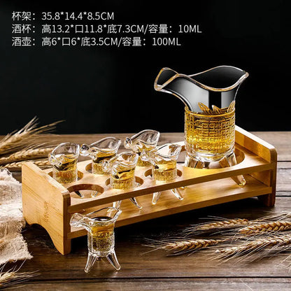 10ml/100ml-6Pcs/set Transparent Wine Glass Set Spirit Glass Brandy Whiskey Vodka Shot Glass Nordic Style Family Party Wine Set