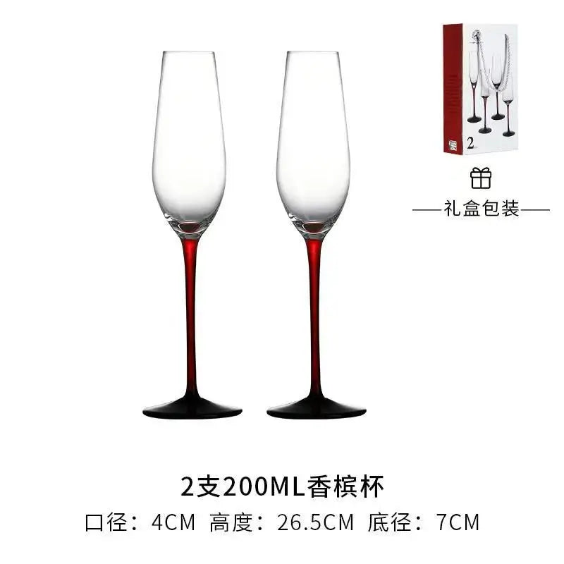 2Pcs/sets European Champagne Glass Goblet Gift Box Creative Crystal Glass Red Wine Champagne Glass Friends And Couples Gift