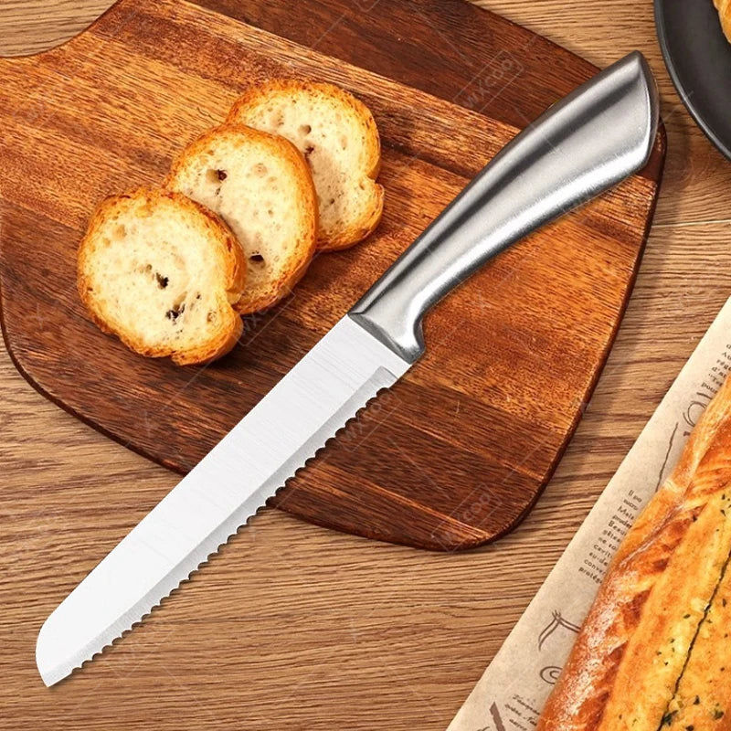 All Steel Kitchen Knife Set 7inch Santoku Knife Multi-Purpose Butcher Knife Bread Cutting Melon Fruit Knife Kitchen Accessories
