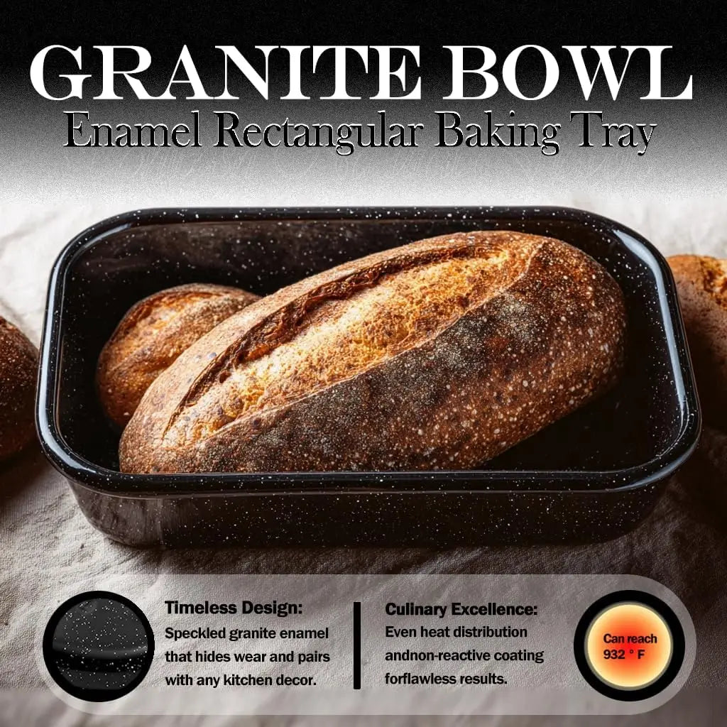 3-Pack Enamel Steel Roasting Pans for Ovens, Deep Baking Set in 17/15/13 Inch Sizes, Easy Clean Bakeware