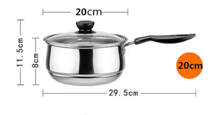 Stainless Steel pot Double Bottom Soup Pot Nonmagnetic Cooking Multi purpose Cookware Non stick Pan induction cooker used pot