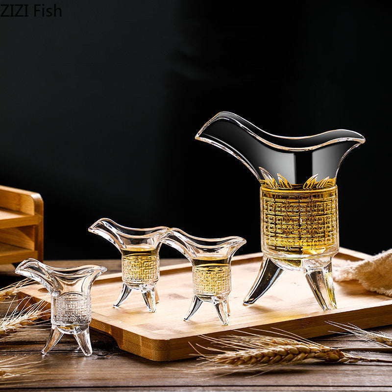 10ml/100ml-6Pcs/set Transparent Wine Glass Set Spirit Glass Brandy Whiskey Vodka Shot Glass Nordic Style Family Party Wine Set