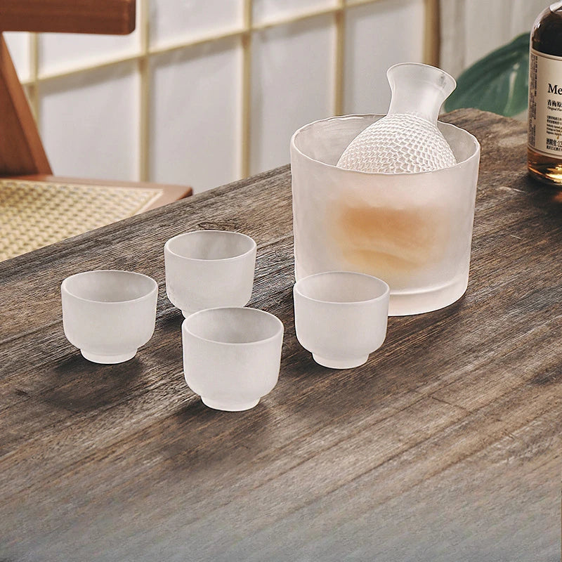 Japanese Glass Bar Sets Glass Sake Wine Set Baijiu Whisky Cocktail Set Glass Flask Barware Family Gathering Wine Glasses Gifts
