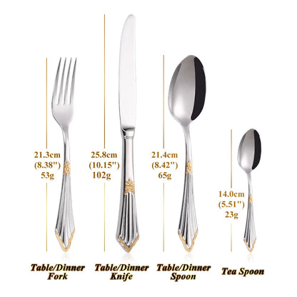 Royal Pack of 6 Table Knives Mirror Polished Set of 6 Dinner Knife Dishwasher Safe Suitable for Home Use Kitchen Pub