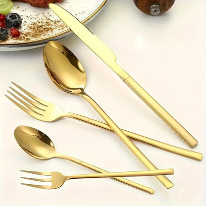 24 piece silver tableware set, suitable for 6-person stainless steel tableware kitchen new tableware hotel buffet available