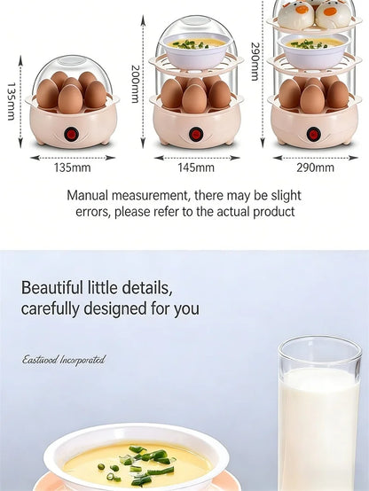 Multifunctional Egg Boiler Electric Egg Steamer Cooking Breakfast Machine Multi-Layers Egg Cooker Mini Steamer Poacher Kitchen