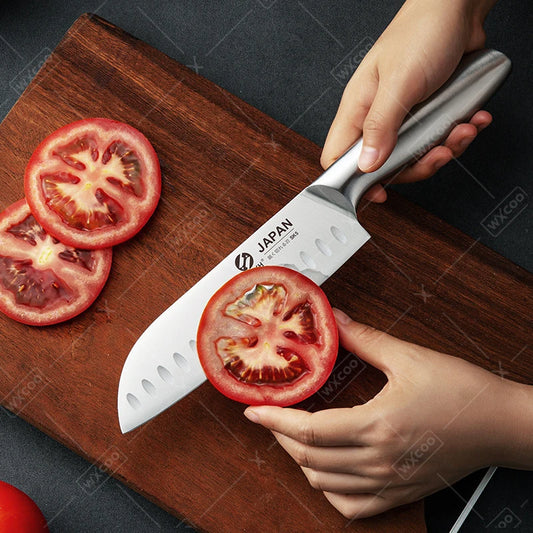 All Steel Kitchen Knife Set 7inch Santoku Knife Multi-Purpose Butcher Knife Bread Cutting Melon Fruit Knife Kitchen Accessories