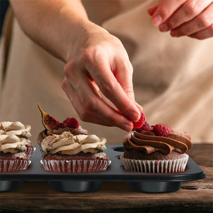1pack Muffin Pan 6/12 Cups Square Cupcake Pan Muffin Tray Cupcake Mold Muffin Pan Carbon Steel Baking Pan Non Stick Bakeware