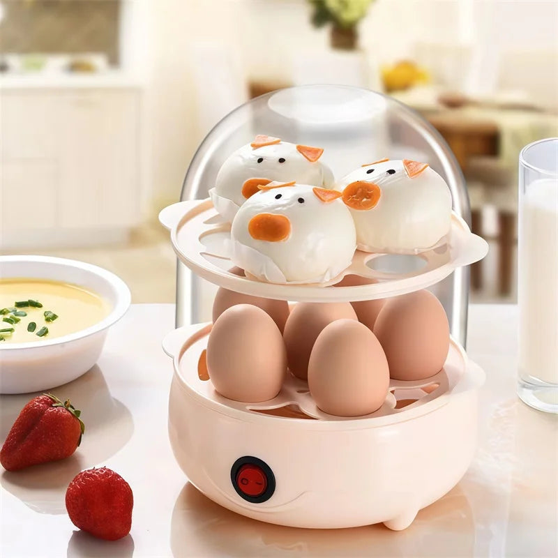 Multifunctional Egg Boiler Electric Egg Steamer Cooking Breakfast Machine Multi-Layers Egg Cooker Mini Steamer Poacher Kitchen
