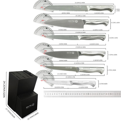 14-piece Stainless Steel Cutting Kitchen Knife Cutlery Set with Holder Chef Professional Cooking Tools, Premium Knife Set Gift
