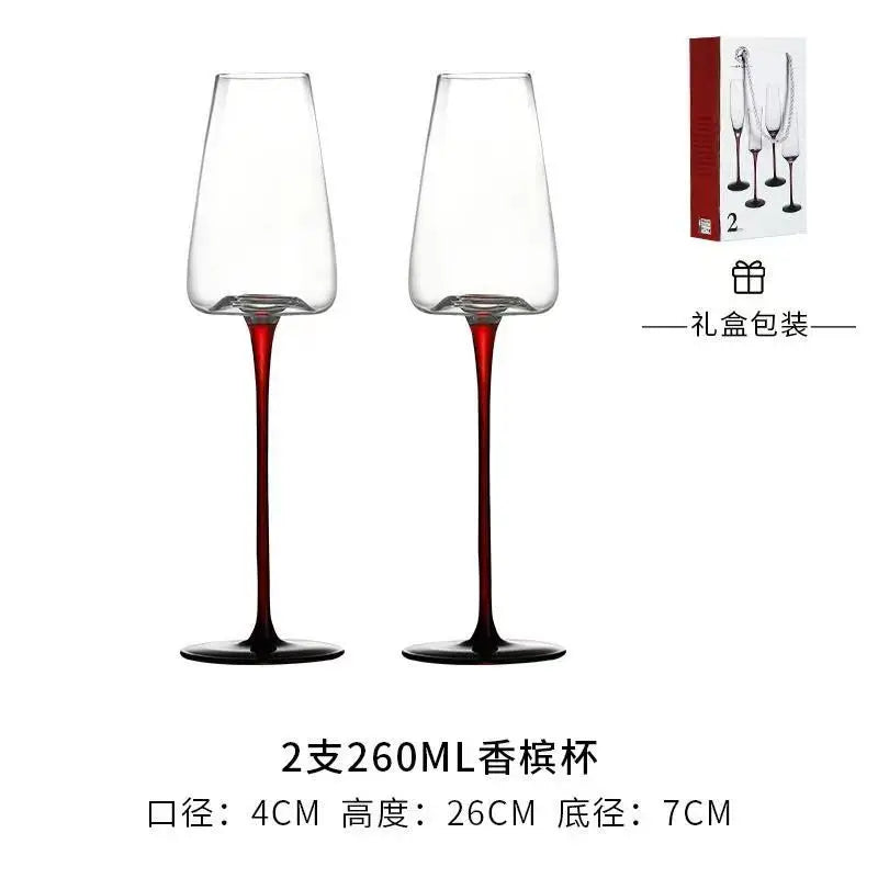 2Pcs/sets European Champagne Glass Goblet Gift Box Creative Crystal Glass Red Wine Champagne Glass Friends And Couples Gift