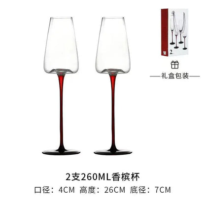 2Pcs/sets European Champagne Glass Goblet Gift Box Creative Crystal Glass Red Wine Champagne Glass Friends And Couples Gift