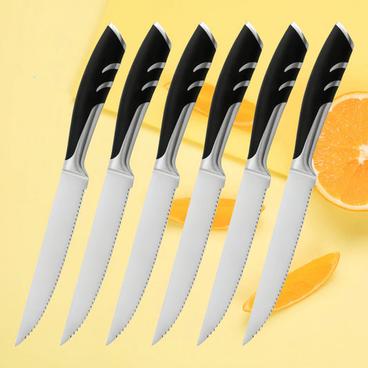 1/4/6/8 German High Carbon Stainless Steel Steak Knife Set Table Knife And Table Fork Set Double Forged Full Handle Dinner Knife
