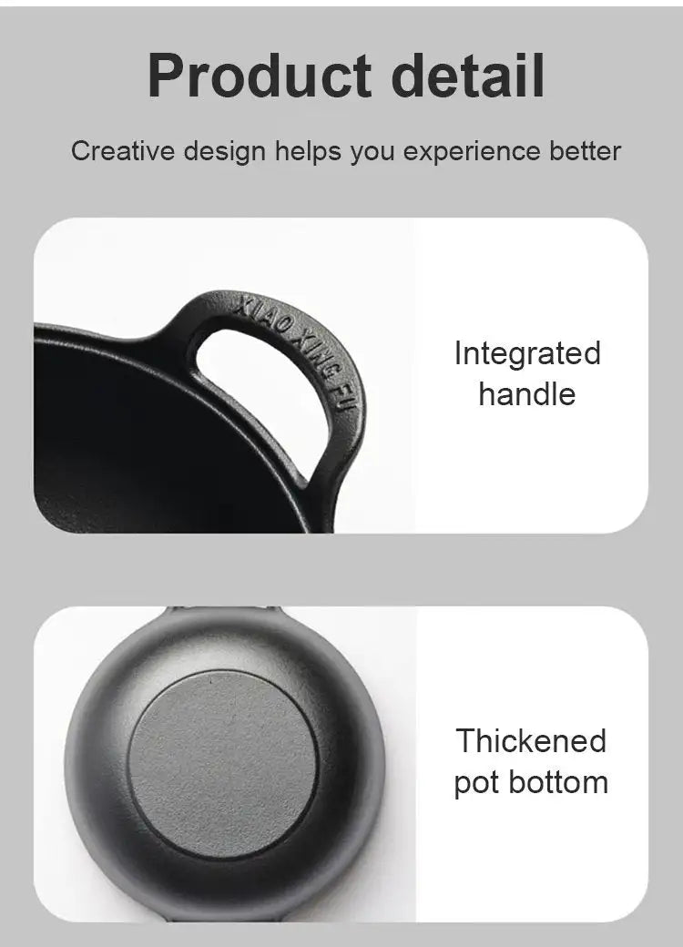 Cast Iron Pot Uncoated And Non Stick wok Casserole kitchen cooking pot cast iron skillet Cookware wok pan fry pan