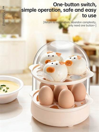 Multifunctional Egg Boiler Electric Egg Steamer Cooking Breakfast Machine Multi-Layers Egg Cooker Mini Steamer Poacher Kitchen
